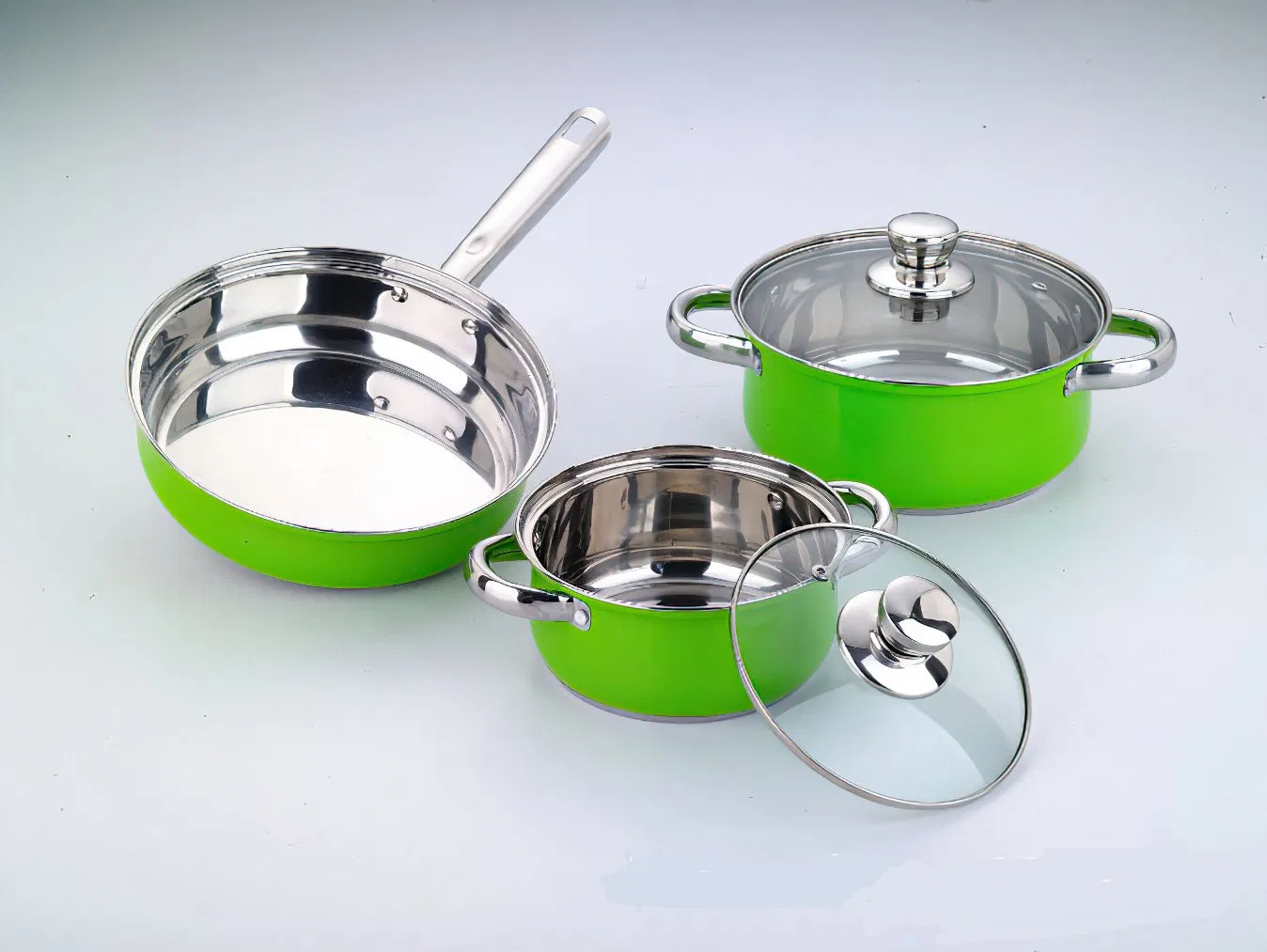 プロ品質の三層調理器具、家庭料理&業務用キッチン表面誘導&オーブン対応、3層10個ステンレススチール鍋&フライパンセット